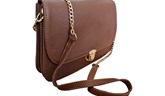 Dark Brown Real Leather Crossbody Bag